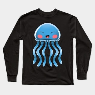 Blue Jellyfish Long Sleeve T-Shirt